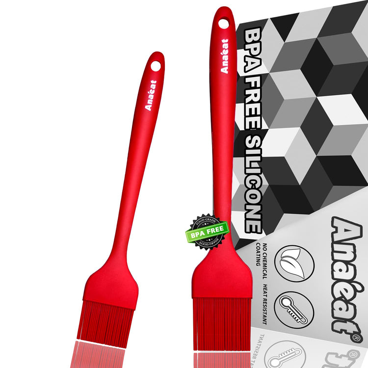 High Heat Resistant Silicone Basting Pastry Brush Set of 2 (2 Count)