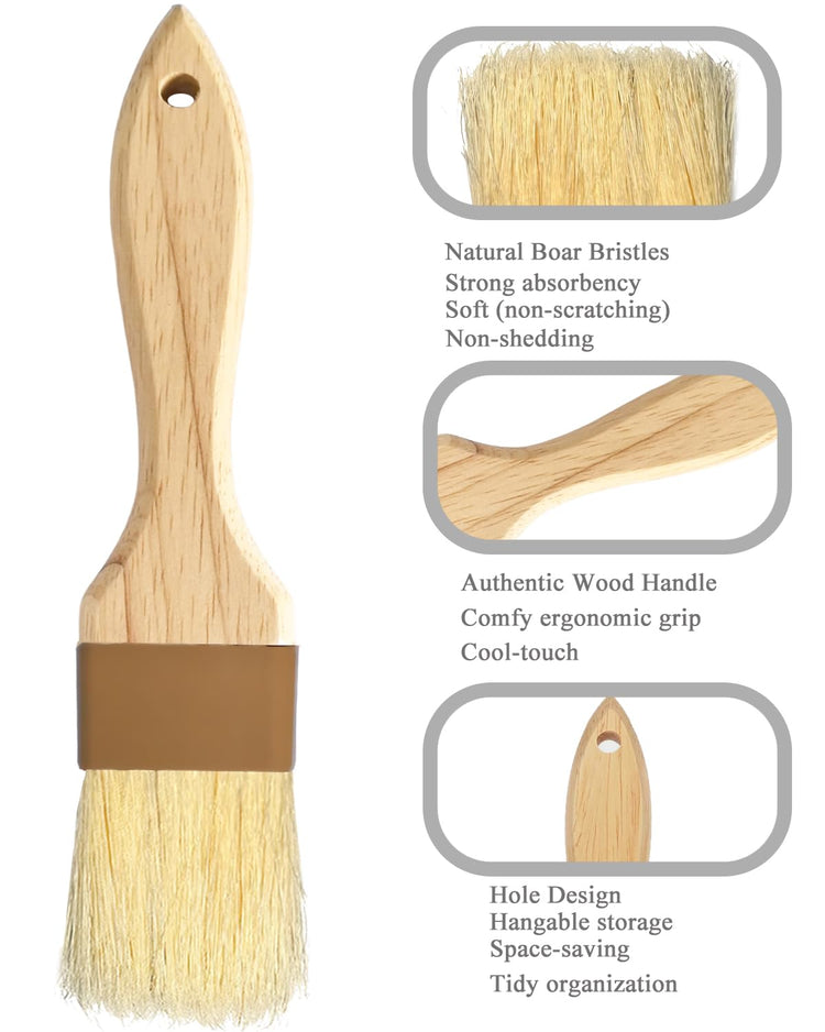Natural Boar Bristle Pastry & Basting Brush (2 Count)