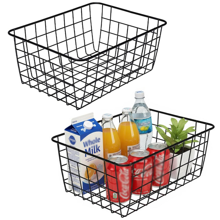 Wire Baskets with Handles Wire Storage Organizer Bin Baskets (2 Count)