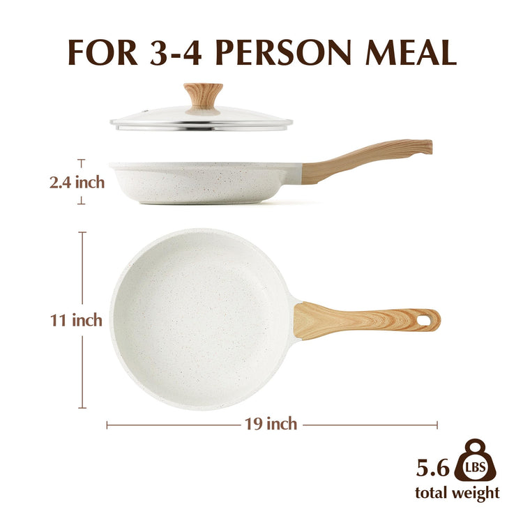 11Inch Nonstick Ceramic Frying Pan with Lid