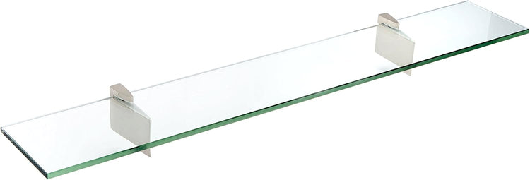 Spancraft Glass R-4.75x33-Brushed Steel Raven Glass Shelf, Brushed Steel, 4.75" x 33"