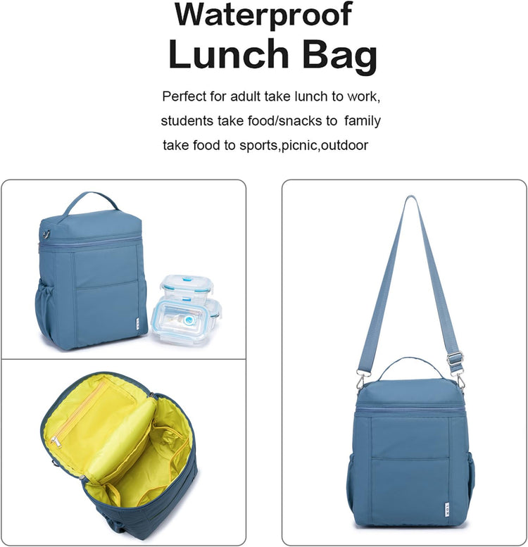 NOL Insulated Lunch Bags for Women Cooler Bag Lightweight Nylon Waterproof Lunch Box for Work