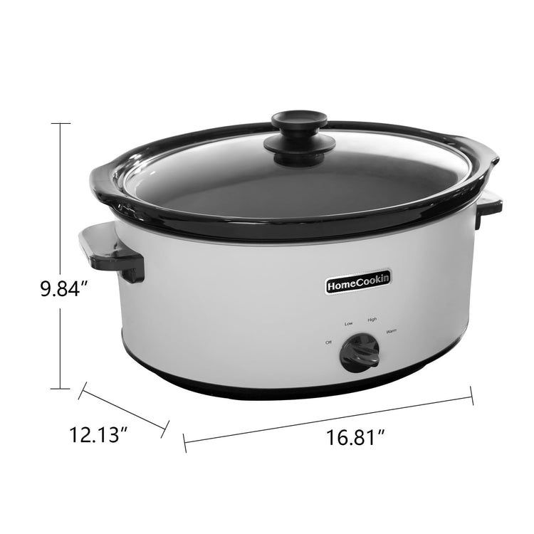 8 Quart Slow Cooker Oval Manual Pot Food Warmer with 3 Cooking Settings