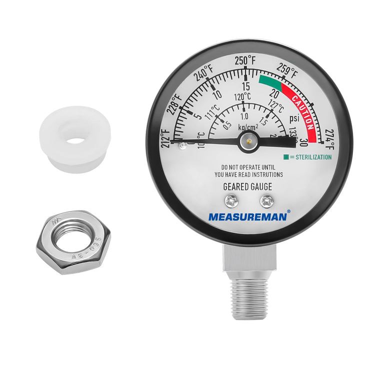 Black Steel Pressure Cooker Gauge