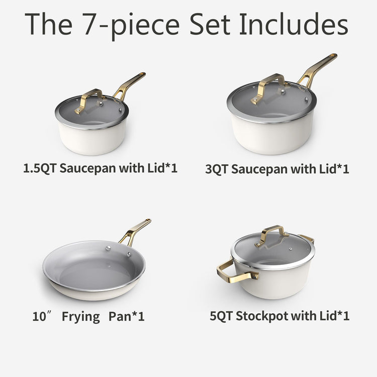 7 Piece Ceramic Cookware Set