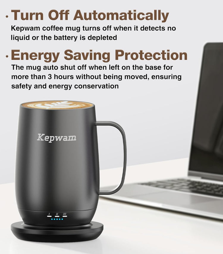 Heated Coffee Mug T2-Plus, 20oz Leading Large Capacity Self Heating Coffee Mug, Up to 8 Hrs Battery & Hot Up to 149℉, Smart Coffee Mug for Women, Men