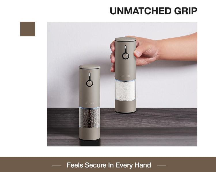 Stainless Steel Rechargeable Electric Salt and Pepper Grinder Set