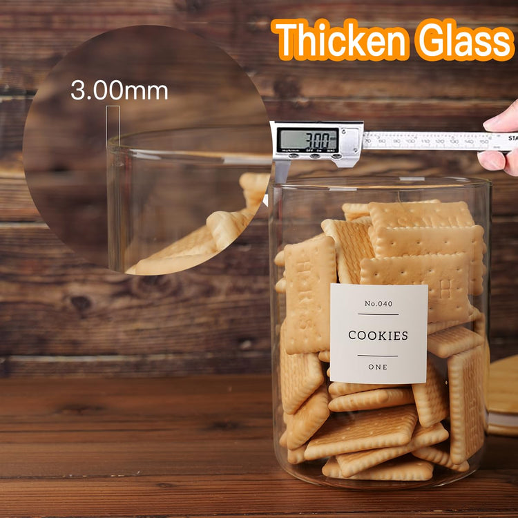 Set of 2 Large Glass Flour and Sugar Containers