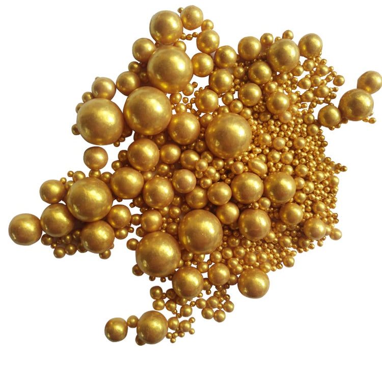 Edible Gold Sugar Pearls Candy Sprinkles 120G (4.23 Ounce)