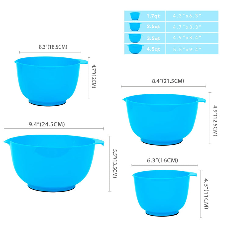 Plastic Mixing Bowls with Pour Spout