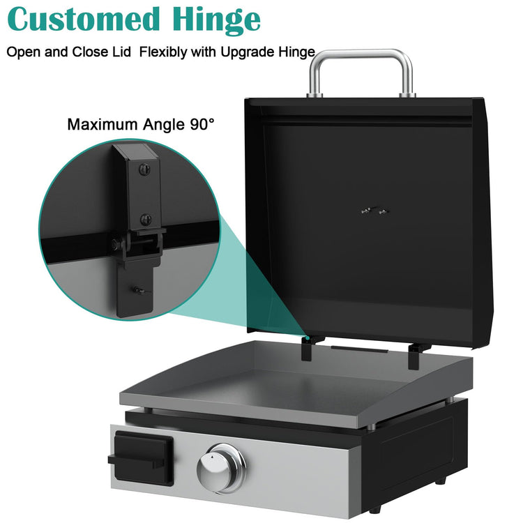 Upgraded Griddle Hinged Lid for Blackstone 17" Tabletop Grills