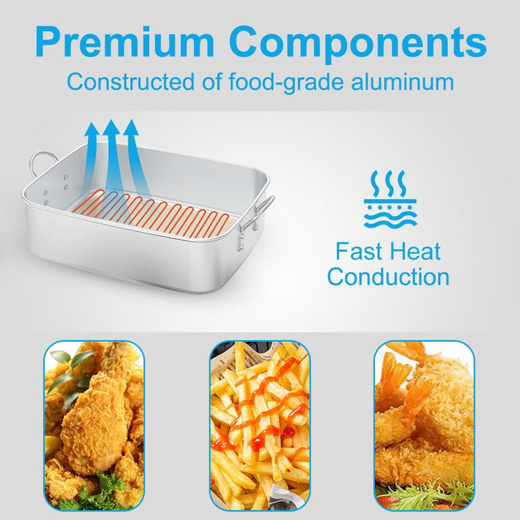 FireRiot 18QT Aluminum Deep Fryer Pot with Baskets & Heat