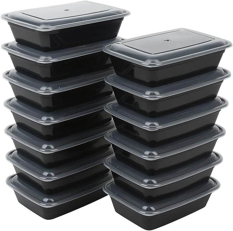 Ruthy's Outlet Meal Prep Containers W/Lids -Square Food Storage – BPA-Free| Stackable | Microwave | Freezer & Dishwasher Safe | Reusable Lunch Bento Box Portion Control & Planning (50 Pack, 32 oz)