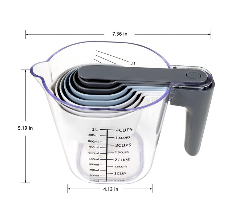 19 Pc Magnetic Measuring Cups and Spoons Set