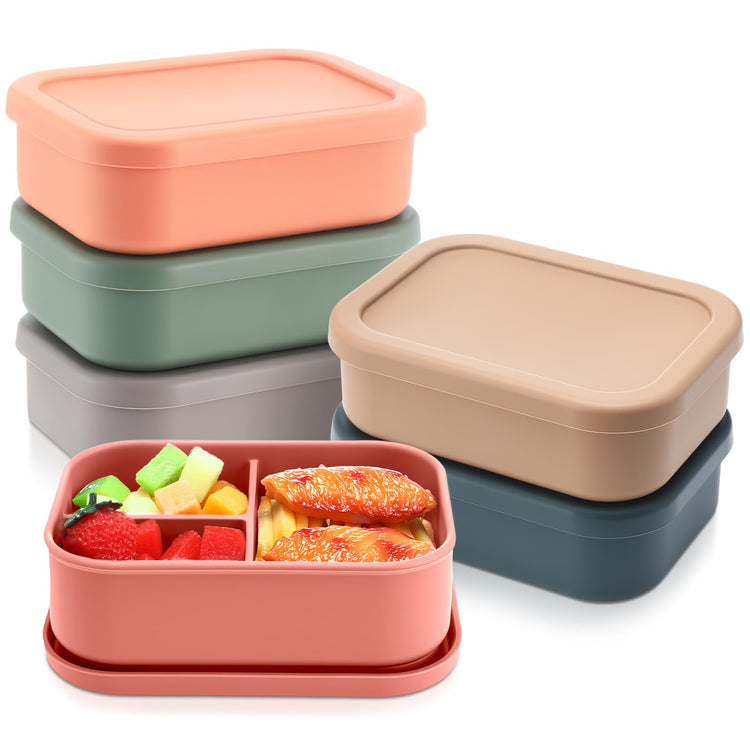 6 Pcs Silicone Bento Boxes (6 Count)