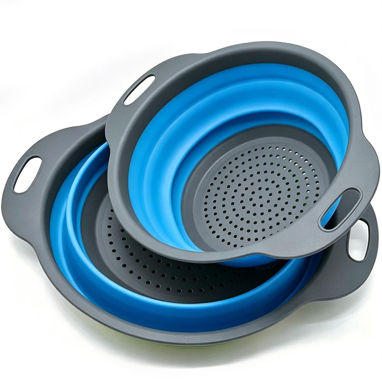 2 Pack Collapsible Silicone Colander with Handle (2 Count)