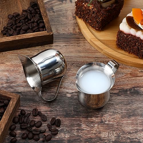 48 Pcs Stainless Steel Bell Creamers 3 oz Creamer Pitcher for Serving Milk Coffee Cream Syrup Sugar Bell Shaped Container Espresso Shot Frothing Pitcher Cup for Restaurant Cafes Home