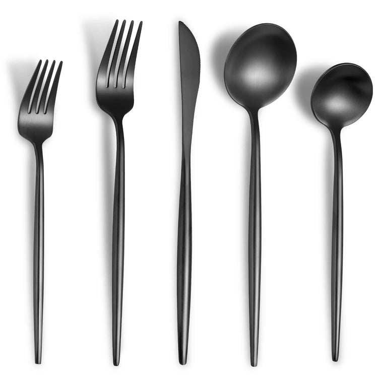 Matte Black Silverware Set for 8 (40 Count)