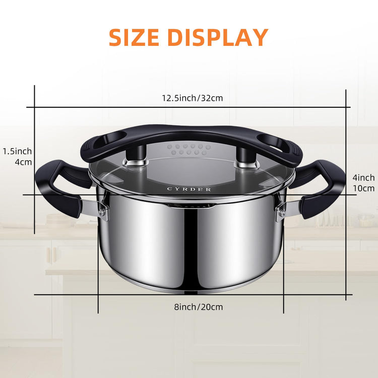 Stainless Steel Pasta Pot with Pour Spout and Strainer