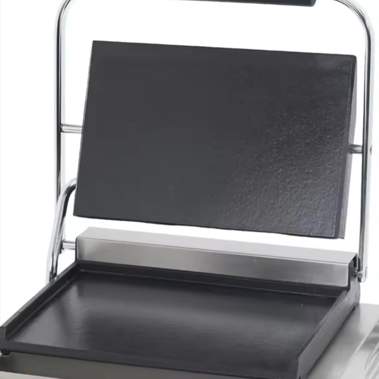 Commercial Panini Press With Grooved Grill Sandwich Maker Machine Electric Contact Grill Single (Large Smooth Top&Bottom)
