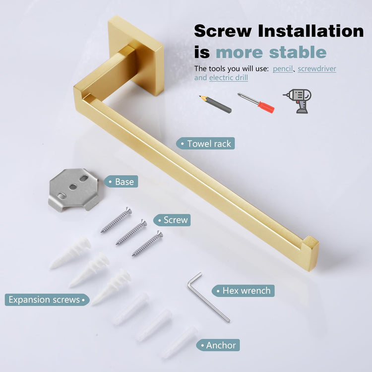 Towel Bar Gold Hand Towel Holder for Bathroom Kitchen Hardware Stainless Steel Wall Mounted