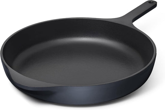 Caraway Cast Iron Skillet - 12” Enameled Cast Iron Pan With 3 Layer Enamel Coating - No Seasoning Required - Compatible With All Stovetops - Free From Forever Chemicals - Midnight Blue - Nestoria