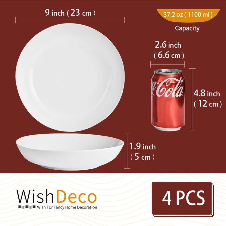 White Pasta Bowls Set of 4 (4 Count)