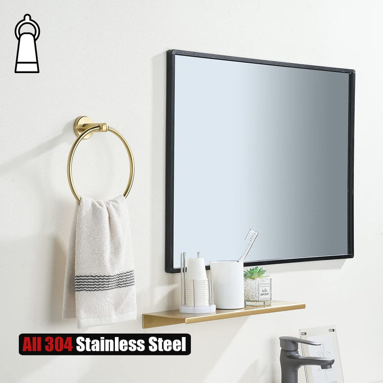 Towel Ring Brass Gold