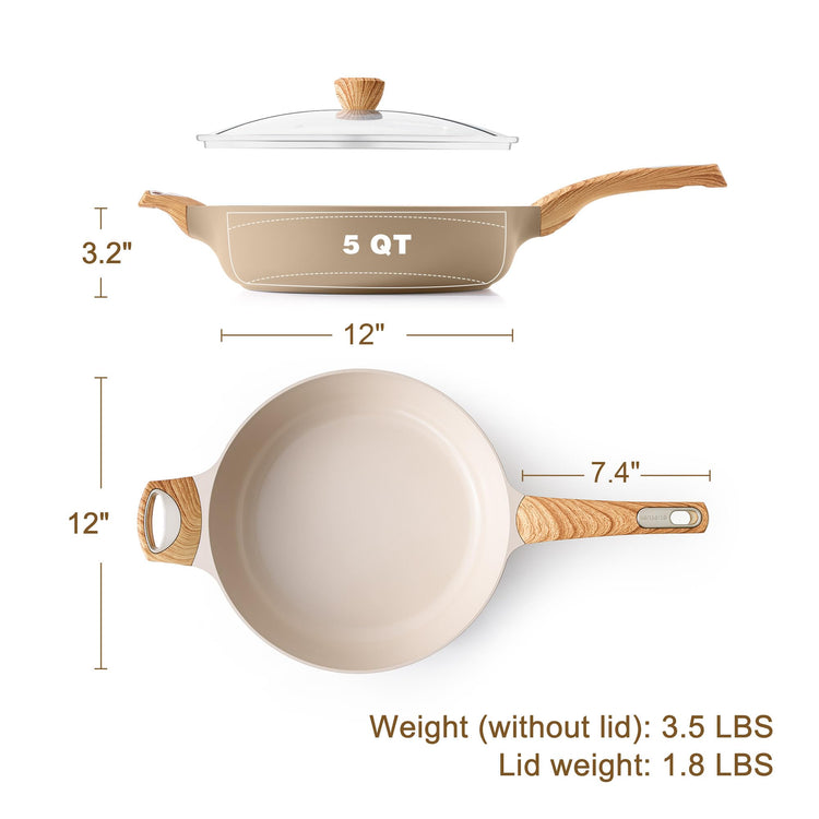 Ceramic Nonstick Frying Pan Skillet with Lid
