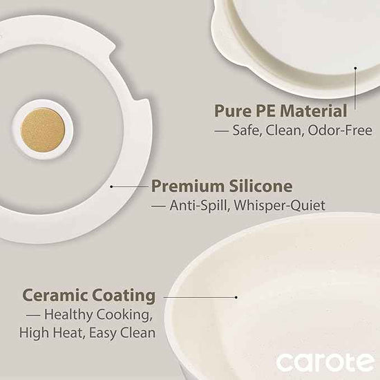 CAROTE 6pcs Pots and Pans Set Non Stick, Cookware Sets, Kitchen Set, Oven/Fridge Safe, Space Saving Pots Set, Nonstick Cooking Set with Versatile Detachable Handle, Induction RV Set