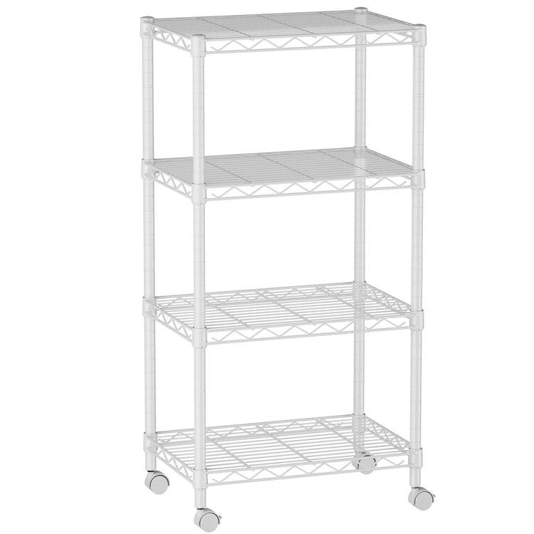 4 Small Wire Shelves Kitchen Pantry Close Home Organizers and Storage Bathroom Shelf Laundry Room Organization Adjustable Book Metal Garage Shelving Unit
