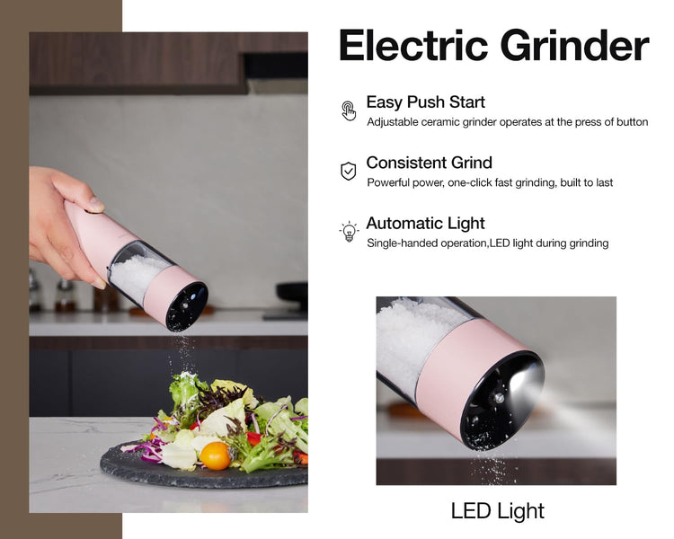 Electric Pepper Grinder and Salt Mill Set
