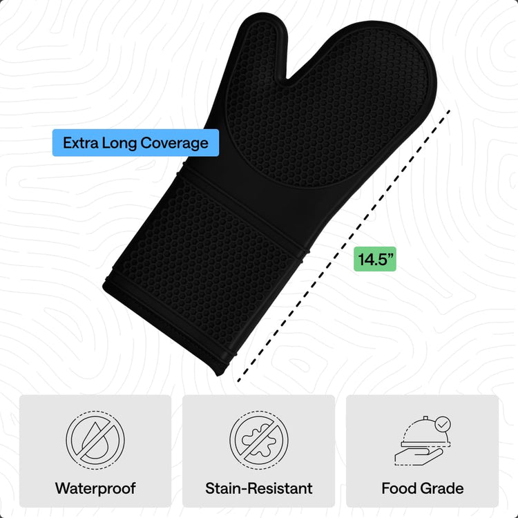 BPA Free Soft Silicone Oven Mitts (2 Count)