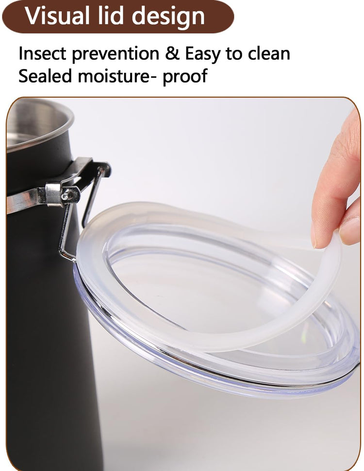 Stainless Steel Food Container with Clear Lids Airtight Storage Container Stackable Small Canisters Kitchen Pantry Storage for Cereal
