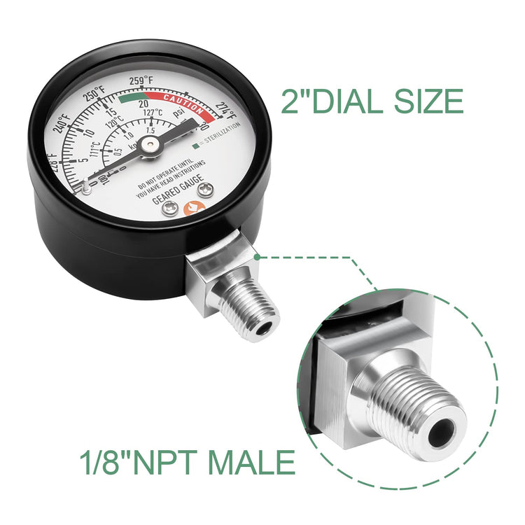 Black case Pressure Cooker Gauge