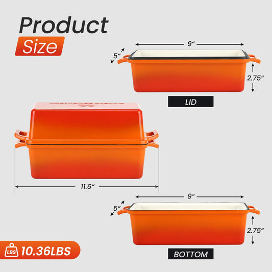 Enameled Cast Iron Loaf Pan with Lid