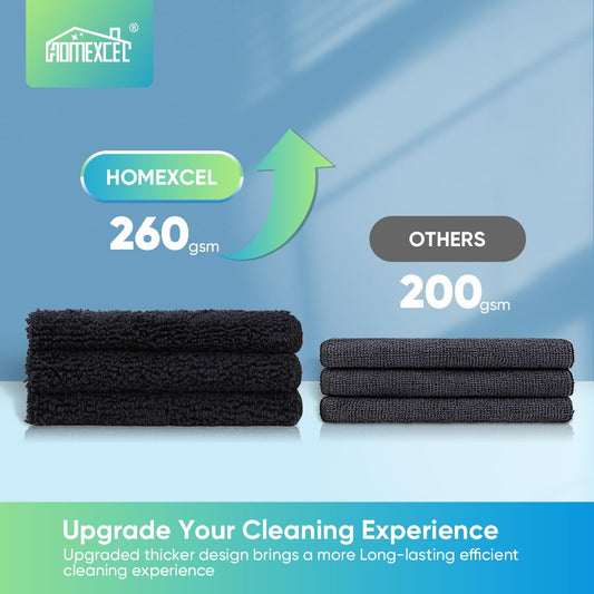 Black Microfiber Cleaning Cloth (12 Count)