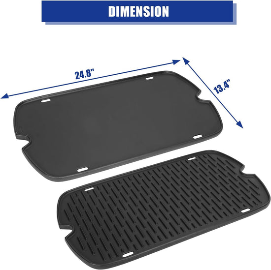 AJinTeby Cast Iron Griddle for Weber Traveler Portable Series Gas Grills Parts, Non-stick Griddle for Traveler Gas Grill, Camping Plate, for Weber Portable Grill Accessories with Carry Bag - Nestoria