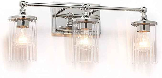 Capital Lighting 120731PN-423 Camden Clear Beveled Glass Bath Vanity Wall Mount, 3-Light 300 Total Watts, 9" H x 24" W, Polished Nickel