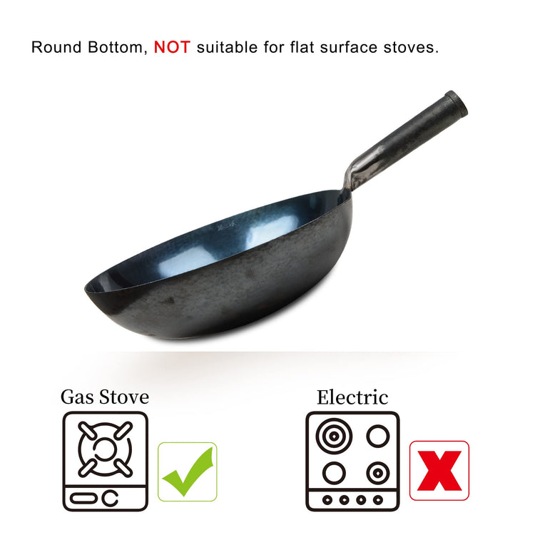 ZhenSanHuan Chinese Hand Hammered Iron Woks and Stir Fry Pans