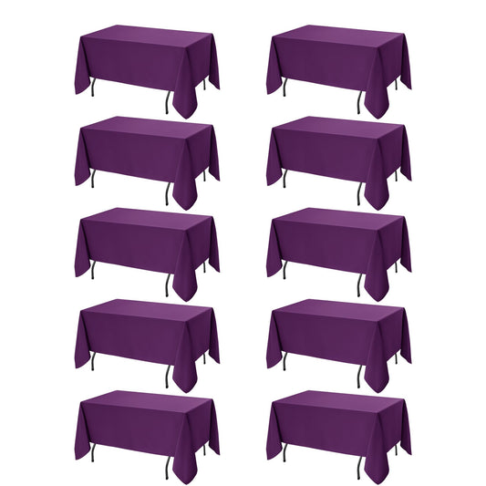 10 Pack Purple Tablecloths for Rectangle Tables (10 Count)