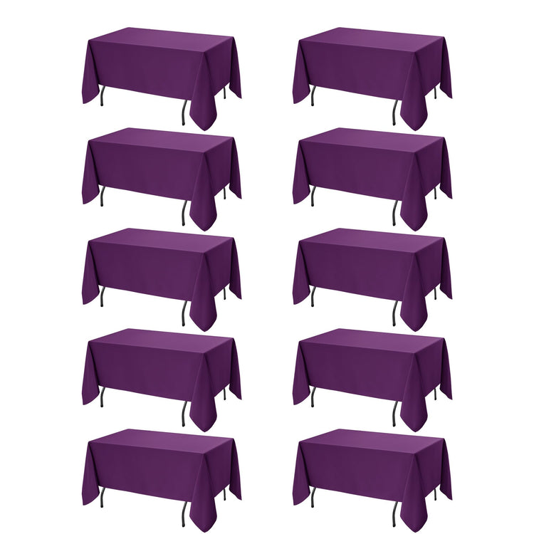 10 Pack Purple Tablecloths for Rectangle Tables (10 Count)
