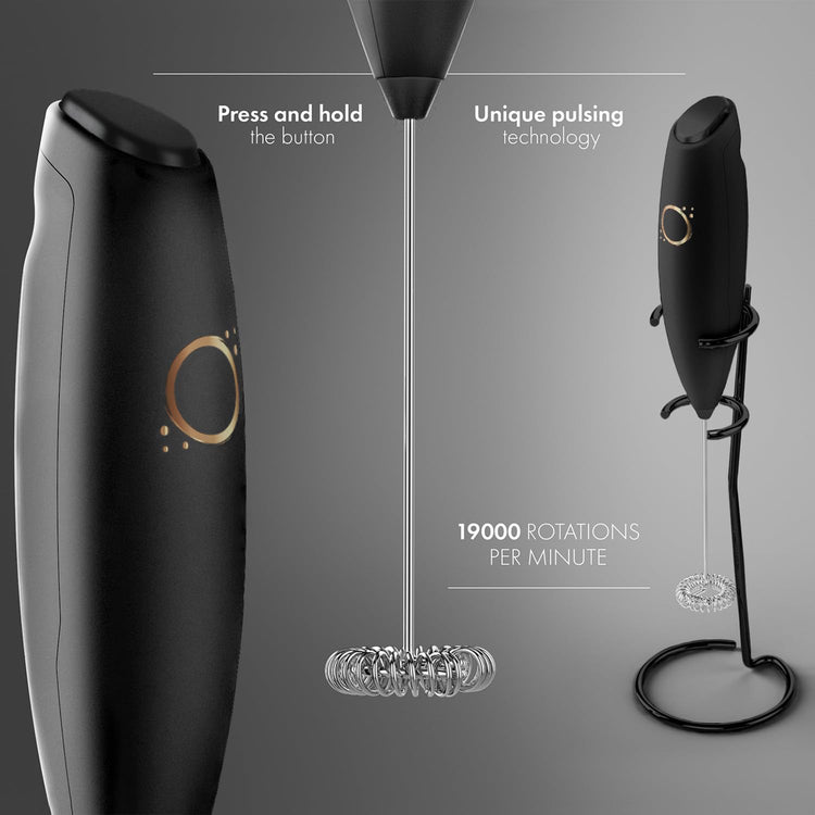 Milk Frother Handheld with Stand
