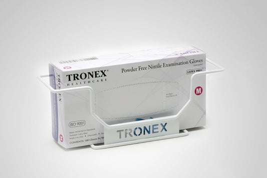Tronex Single Wire Wall Mounted Rack Tissue Box Rack Disposable Glove Rack Napkin Box Holder Space Saver Durable White Enamel, White (Box of 1)