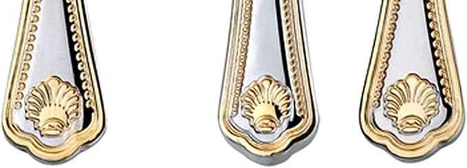 Venezia Collection Gold Flatware Serving Set for 12, 75-Pc Luxury Dining Silverware Cutlery Service, 24 Kt 18/10 Premium Surgical Stainless Steel Hostess Set in a Wooden Storage Case Chest