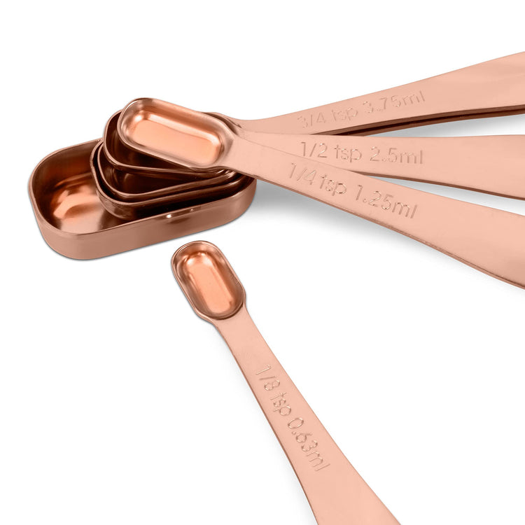 6-Piece 18/8 Stainless Steel Measuring Spoons Set, Rose Gold