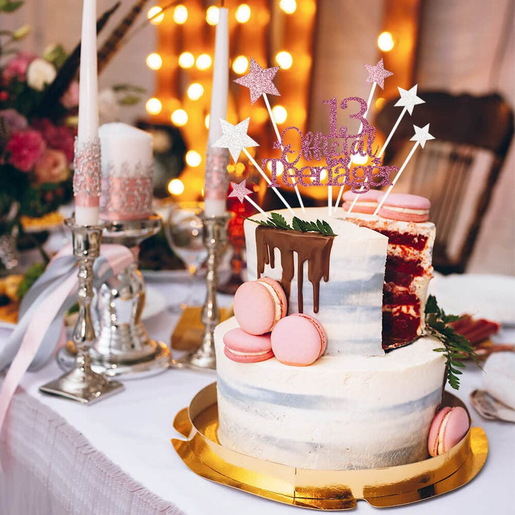 Rose Gold 13th Birthday Cake Topper (7 Count)