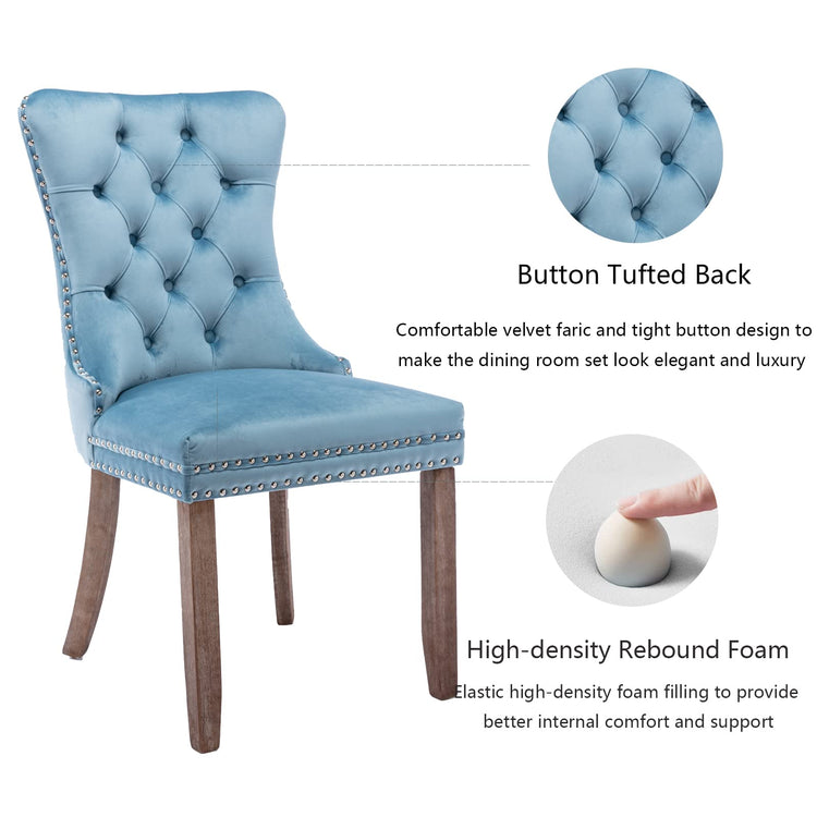 Light Blue Velvet Dining Chairs Set of 2 (2 Count)