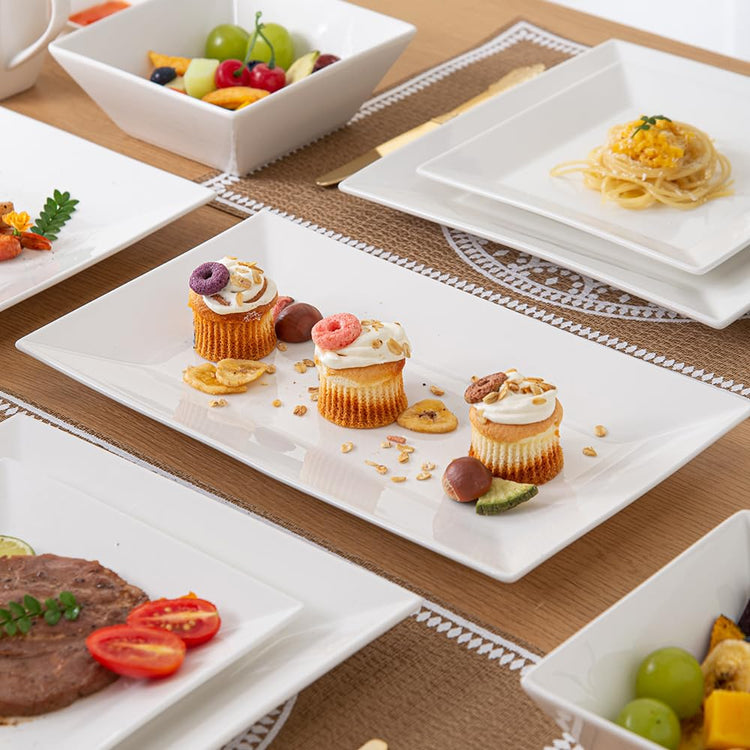 12 inch White Porcelain Serving Platters for Party (3 Count)