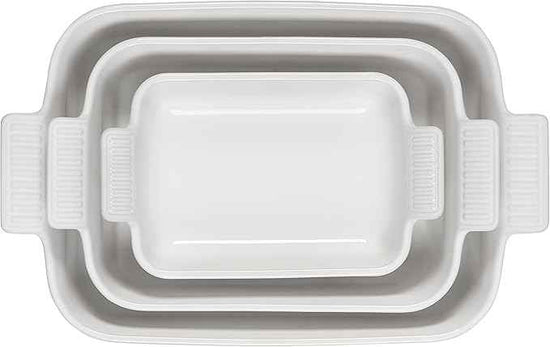 Le Creuset Stoneware Heritage Set 3 Rectangular Dishes, White